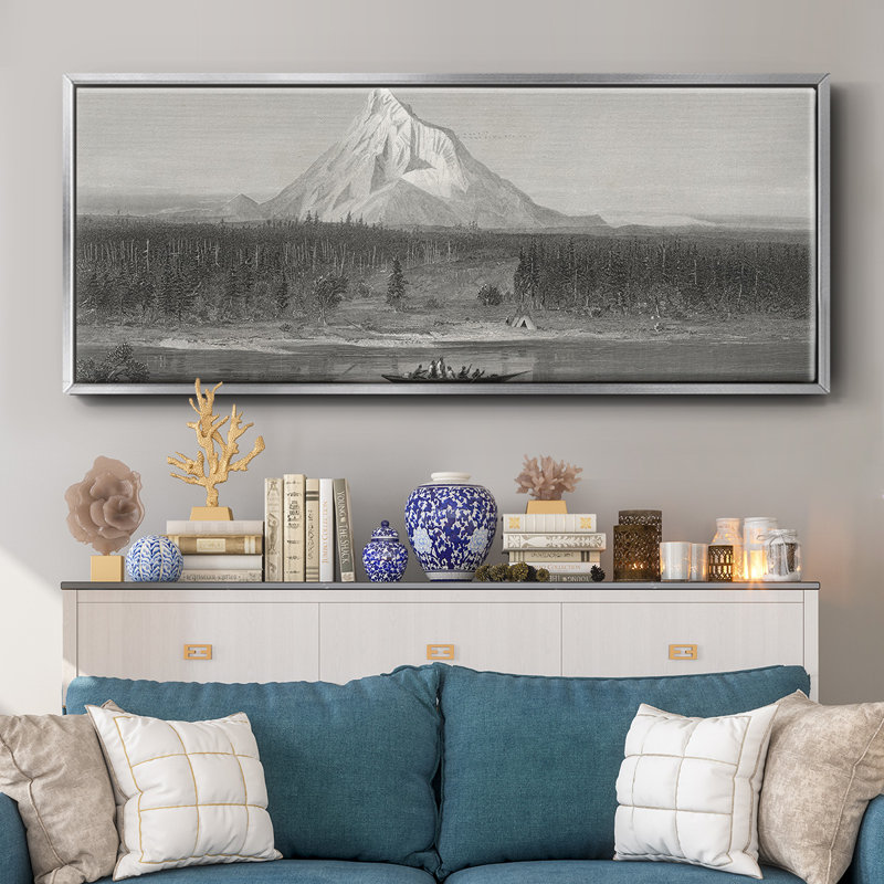 «Mount Hood from the Columbia», toile encadrée, H 8 po x l 20 po