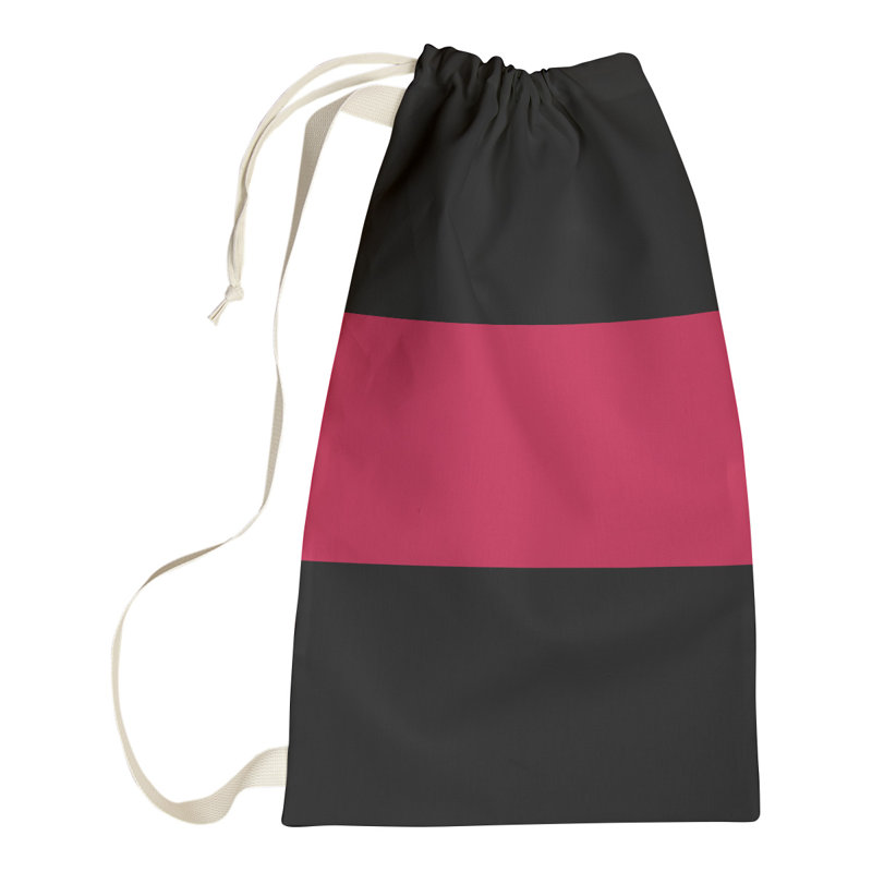 Toronto Fabric Laundry Bag with Handles, Large ( 36" x 28" x 1.5"), Black/Red/Black