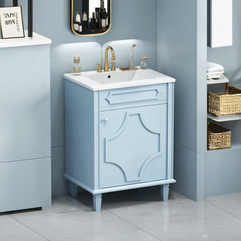 Bathroom Vanity with Height Adjustable Shelf