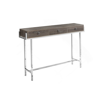 Accent Table, Console, Entryway, Narrow, Sofa, Storage Drawer, Laminate, Chrome Metal