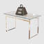 51" Modern Minimalist Rectangular Glass Dining Table with Tempered Glass Tabletop and Chrome Metal Legs-1983871258