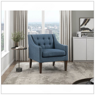 Chaise d'appoint moderne et contemporaine Clopton 26 po - Housse de coussin amovible pour chaise d'appoint texturée, dossier capitonné