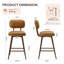 Swivel Upholstered Counter Stool with Metal Frame-437404462