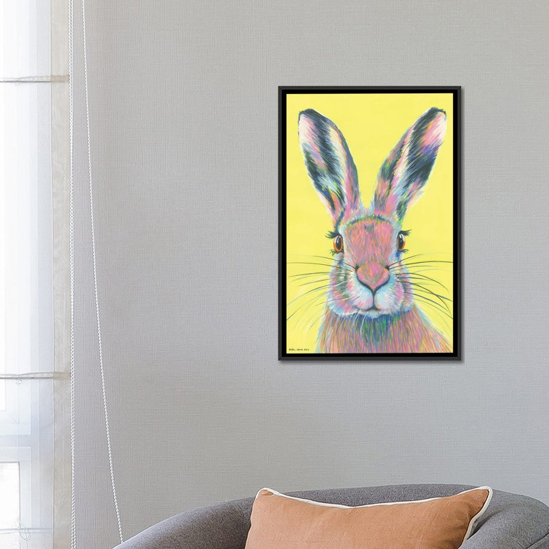 «Mad March Hare», impression sur toile tendue, H 26 po x l 18 po x P 1,5 po, Toile avec cadre flottant noir, Pas de tapis