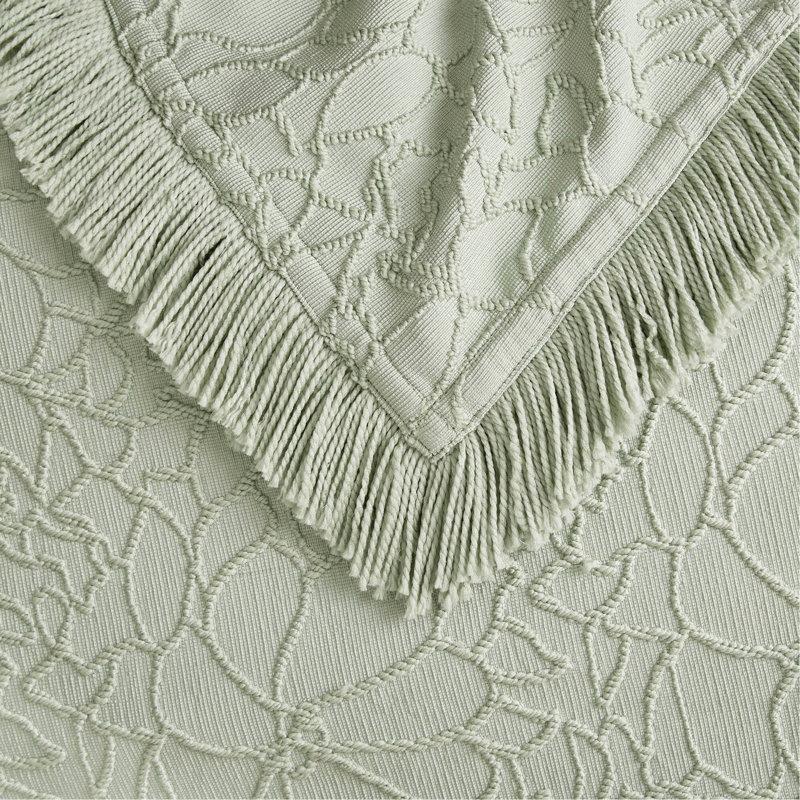 Ensemble de couvre-lit 3 pièces, Couvre-lit très grand + 2 taies décoratives, Sauge