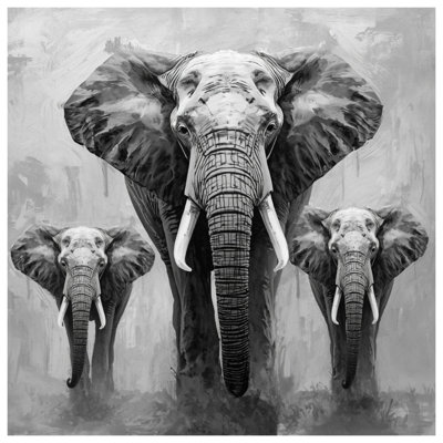 Three African Elephants Double Sided Throw Pillows