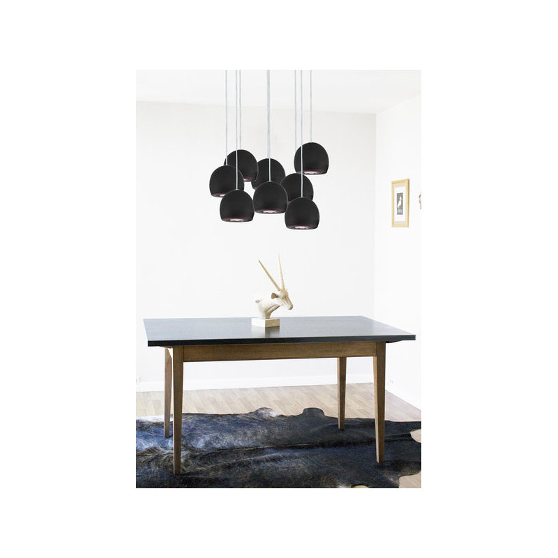 8 - Light Chandelier, 48" H x 24" W x 24" D, Black, Matte Black