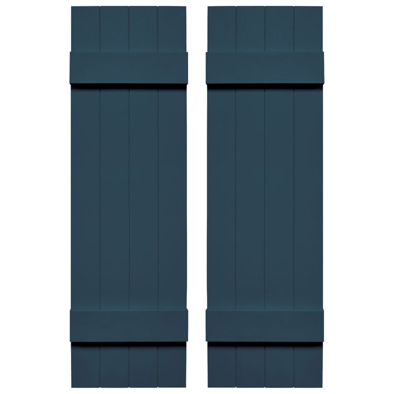 Builders Edge, volets sur mesure TailorMade jointés, volets Board-n-Batten, avec volets à volets, Bleu classique, 44"