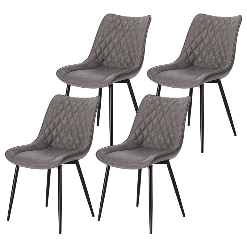 Alhambra 46.5cm H Upholstered Side Chair, 4, Dark Grey