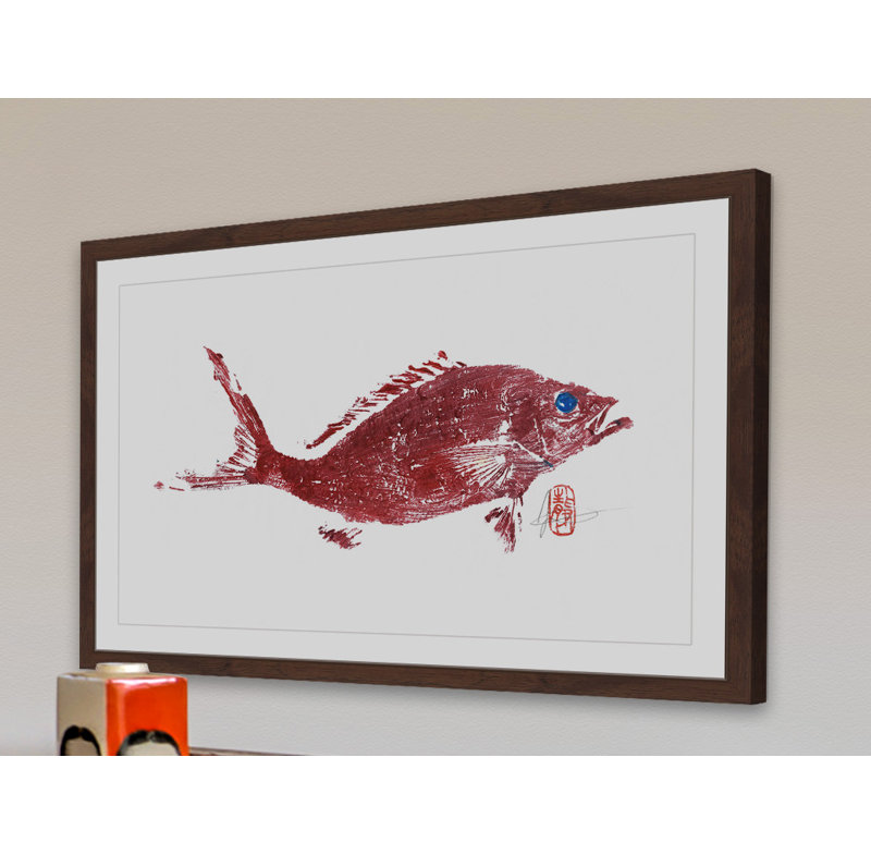 "alignement rouge 2" , reproduction d’art encadrée, H 20 po x l 30 po x P 1,5 po