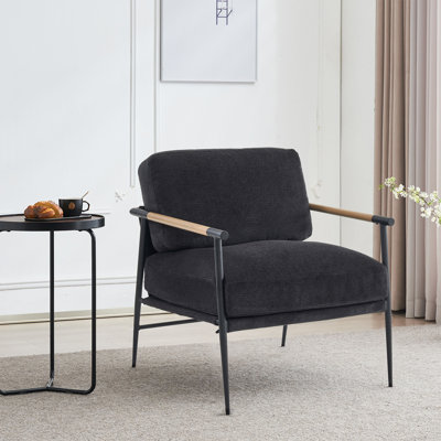 Fauteuil d'appoint moderne en chenille de métal de 27,75 po de largeur Dajauna