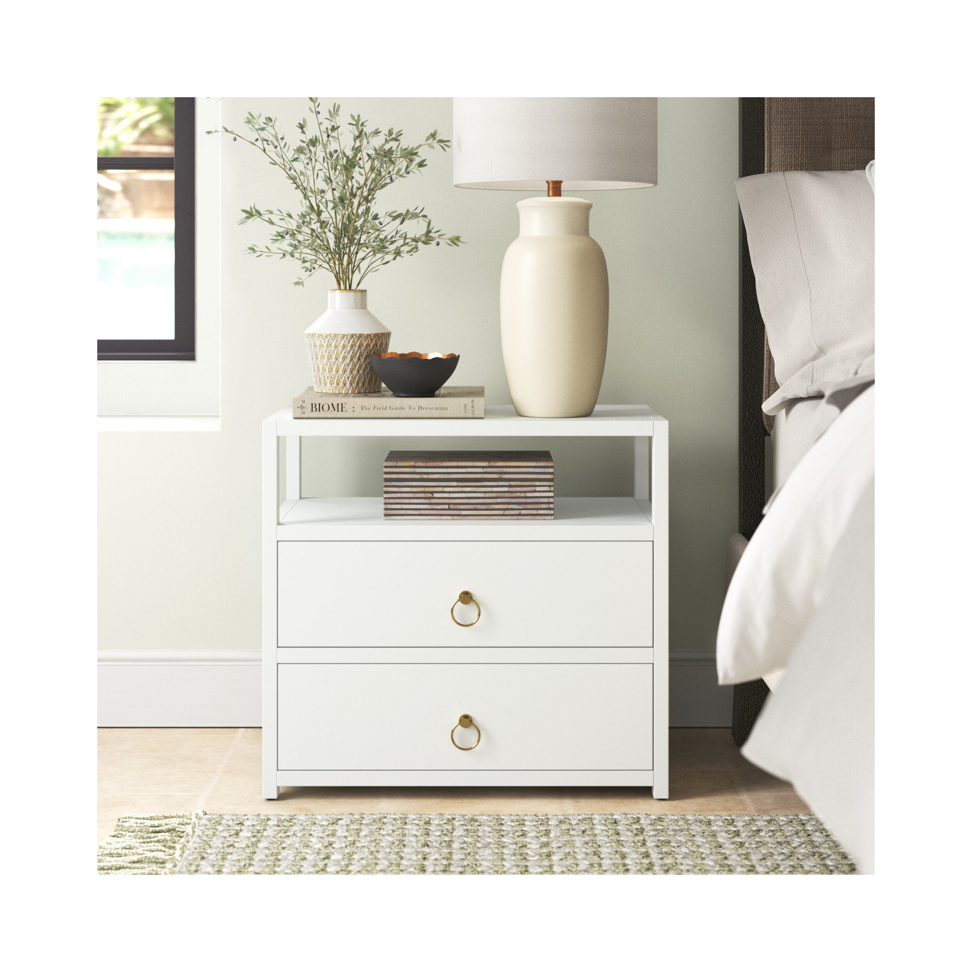 Elin 2 - Drawer Nightstand, White