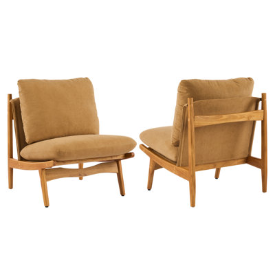 Stylish Mocha Accent Chairs, Solid Wood Frame, Perfect For Modern Dining