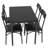 5 Piece Dining Table Set for 4, Rectangular Wood Metal Kitchen Table with 4 Upholstered Chairs, Space Saving Compact Dining Set for Small Apartment Studio