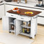 Îlot de cuisine rustique Helmut avec station de charge intégrée et tablettes réglables-68222617