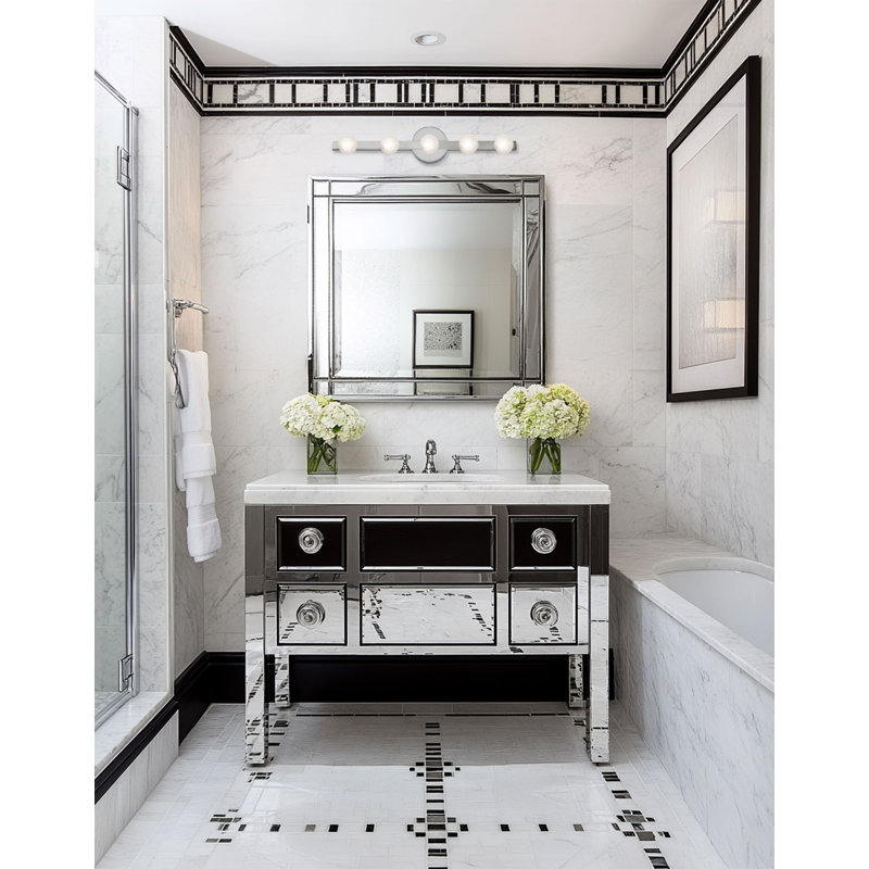 Éclairage pour meuble-lavabo Raleigh - 5 lumières, Chrome poli