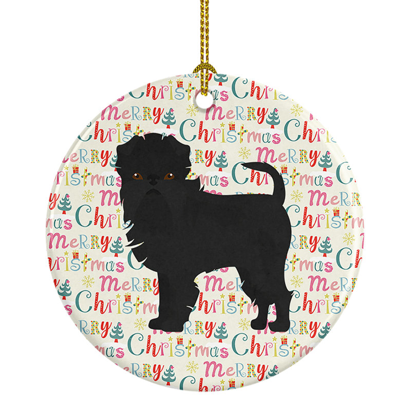 Ornement suspendu Affenpinscher Merry Christmas