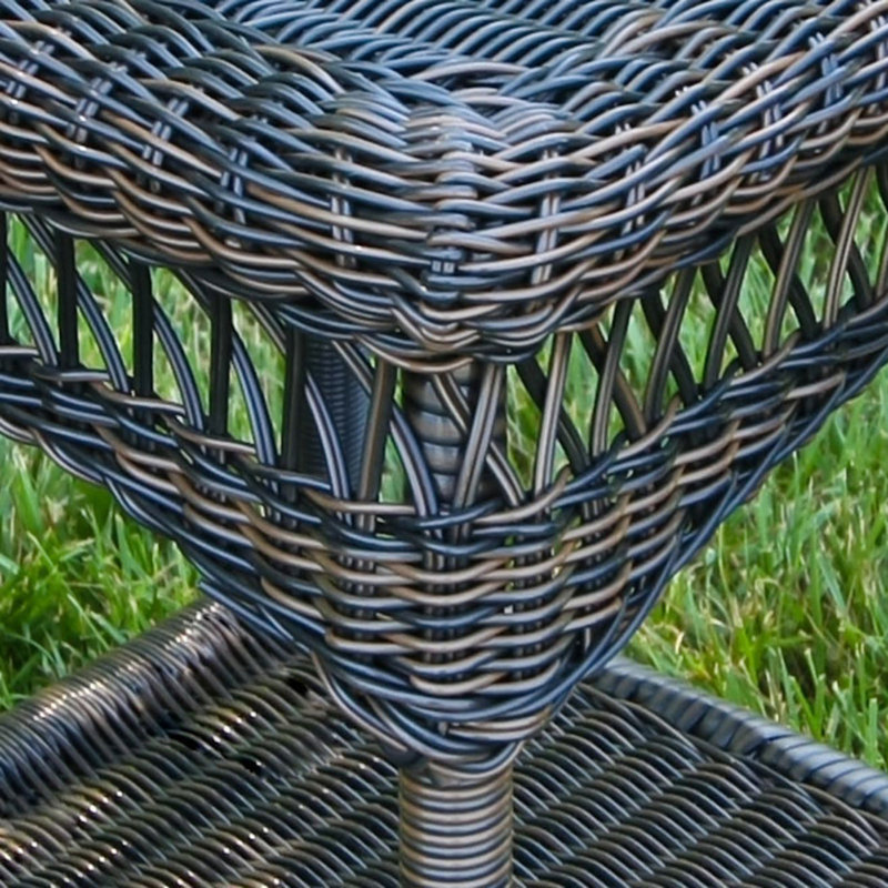 Portside Dark Roast Woven Resin Wicker Outdoor Side Table