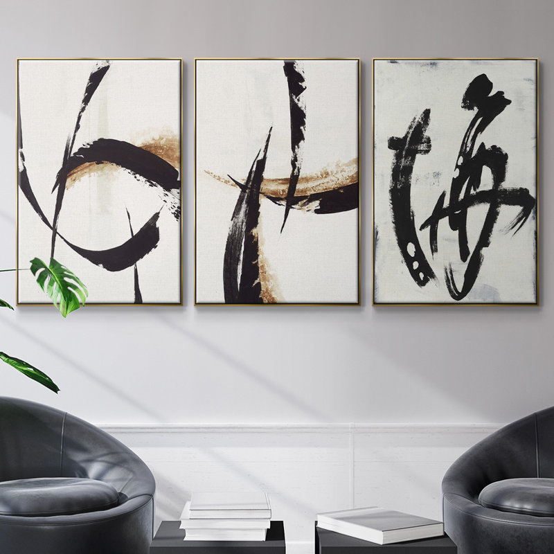 " Treasure Map " 3 - Pieces, Gold Framed, 36" H x 72" W x 2" D