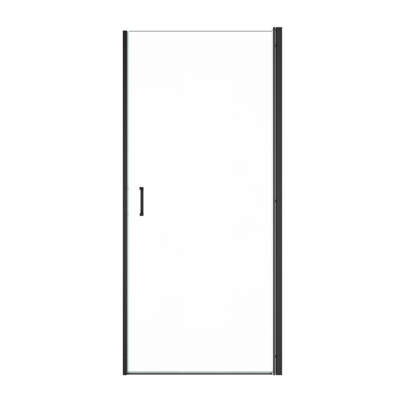 32" W X 72" H Semi - Pivot Shower Door Matte Black, 6Mm / , Zero Leakage, Multifunctional Shaft Door, 1/4"  6Mm  Tempered Glass, Space Saving, Magnetic Soft Close