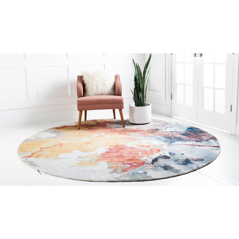 Tapis orange Downtown, Rond 8 pi