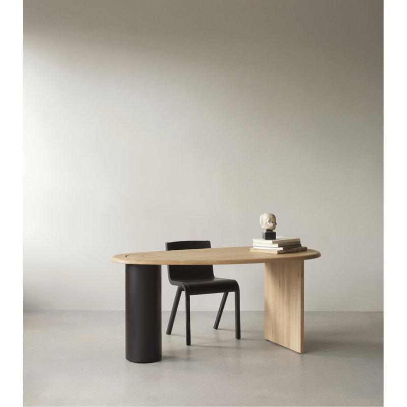 Eclipse Solid Wood Writing Desk, Natural Oak