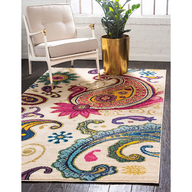 Tapis crème Eddins, Rectangle 6 pi 7 po x 9 pi 6 po