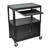 SteelCart Extra Wide AV Cart with Cabinet and Keyboard Tray