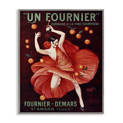 Danseuse de champagne rétro à giclée rouge, design par Leonetto Cappiello