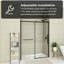 56''-60'' W X 70'' H Sliding Frameless Shower Door In Matte Black Finish-103427448