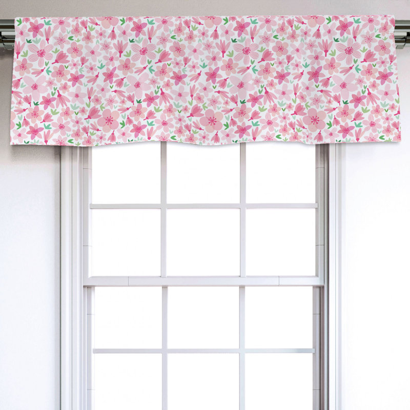 Sateen Floral Ruffled Window Valance