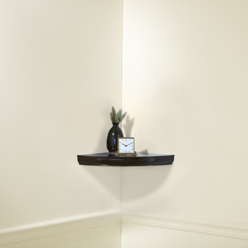 Arshawn Corner Shelf, 1.75" H x 18" W x 18'' D, Espresso