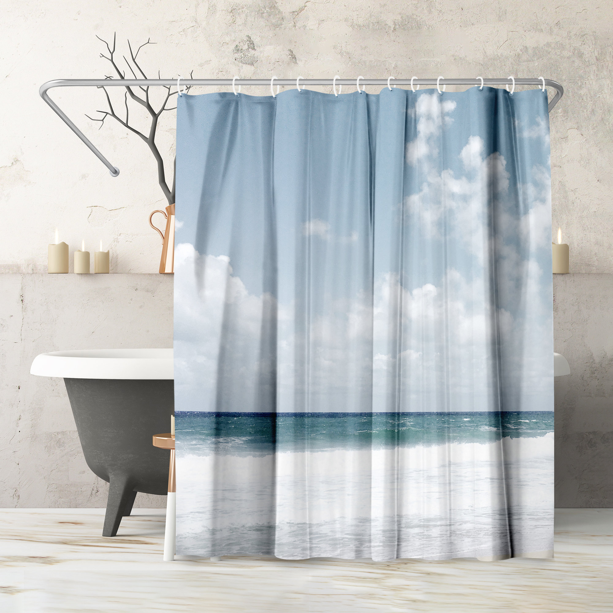 Outdoorsy shower deals curtains