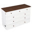 Commode de lit avec espace volumineux, grand lit, rangement convertible blanc et noyer-441913863