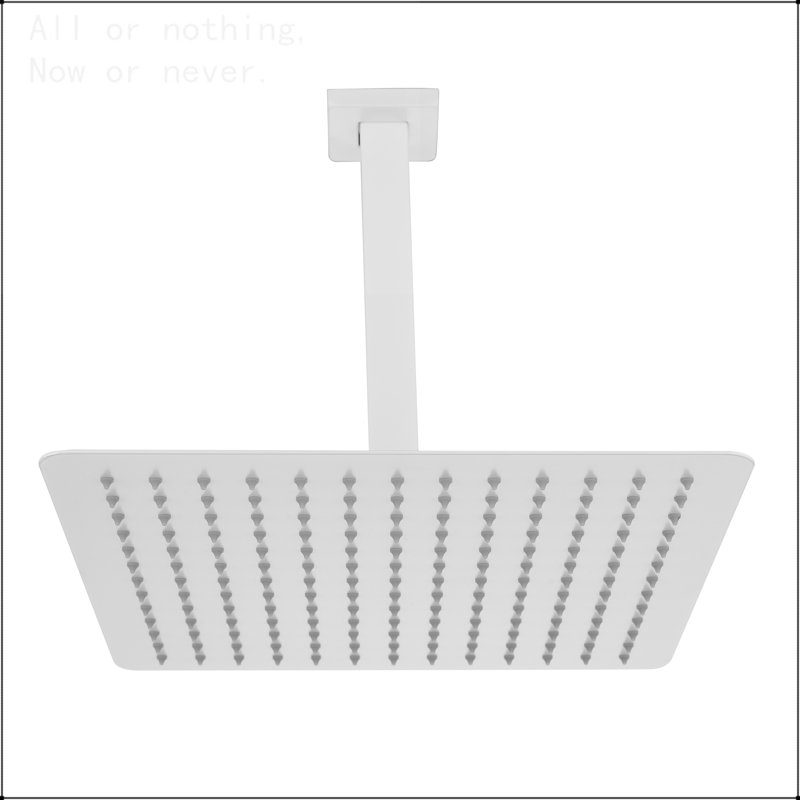 Rain Shower Head High Pressure Rainfall Showerhead Water Saving, White
