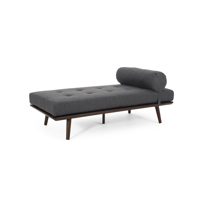 Chaise longue sans accoudoirs, 100 % polyester gris