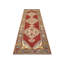 Tapis de couloir unique en laine noué à la main de style années 1960 de 3 pi 5 po x 11 pi 2 po rouge / beige