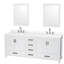 Sheffield 80" Freestanding Double Bathroom Vanity with Quartz Top with 24" Mirrors-341629864-341599507