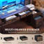  4-Drawer Computer Desk With LED Lights & Power Outlets-1118016656-1115845733