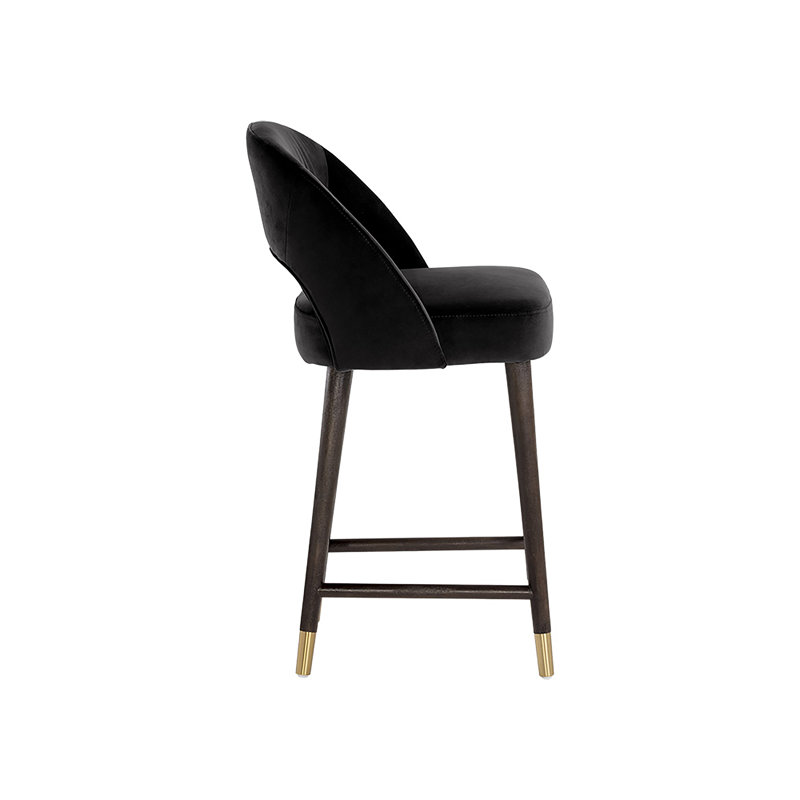 Monae Barstool - Abbington Black, Black, Counter Stool (26" Seat Height)