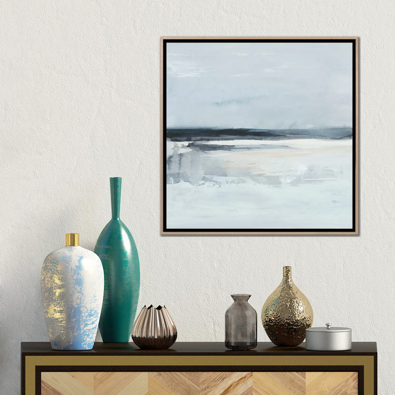 Inky Coastline I - reproduction d'art murale - toile encadrée, H 18 po x l 18 po, Toile à cadre flottant sans passe-partout