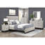 Commode de chambre contemporaine à 2 tiroirs en chêne blanc et gris à 5 tiroirs avec 1 tiroir