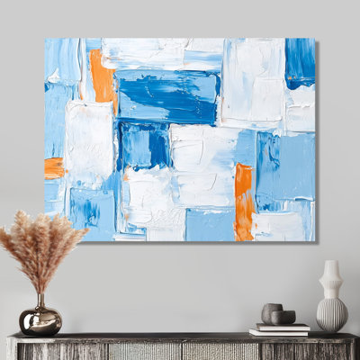 Blue And Orange Kinetic Energy II - Minimalism Metal Wall Art, Modern Metal Print
