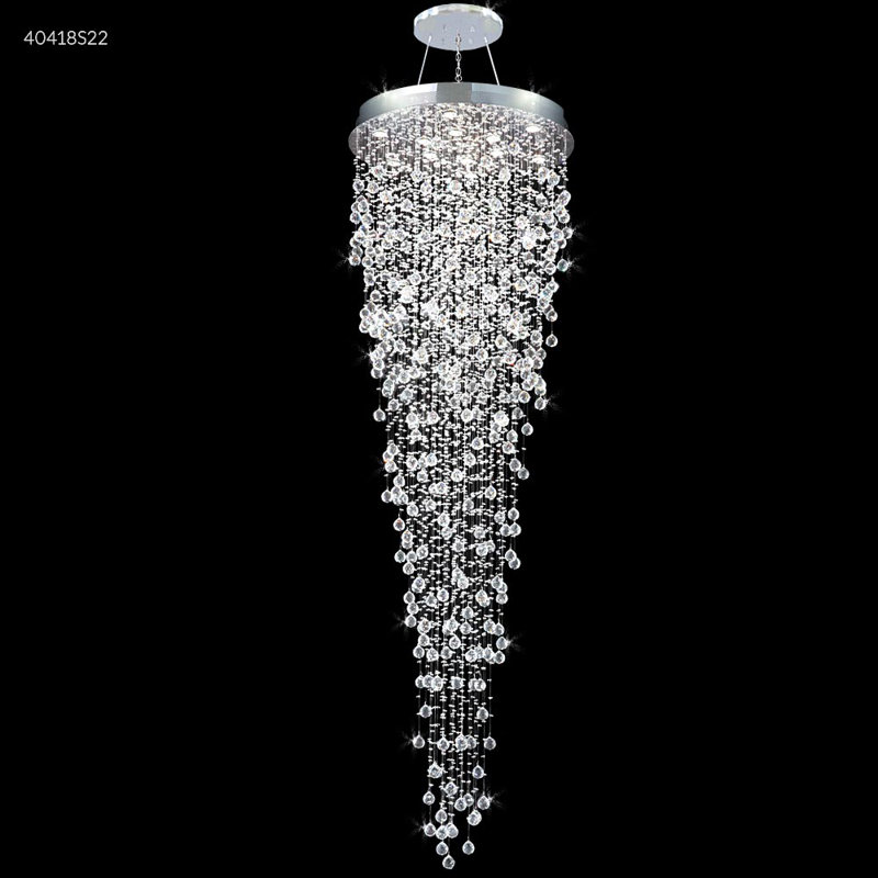 Crystal Rain 12 - Light Silver Crystal Pendant, Chinese (K9)