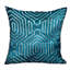 Coussin décoratif de luxe géométrique en velours Plutus céruléen-331268323-331268322-355093525