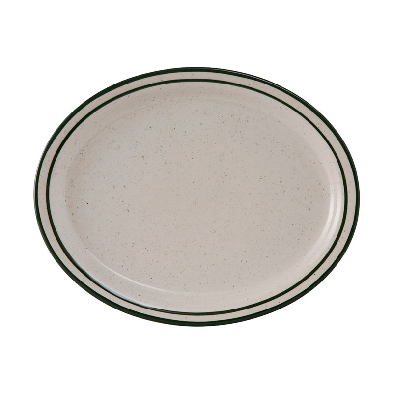 Tuxton Emerald Ceramic Platter, 0.88" H x 11.5" W x 9.13" D