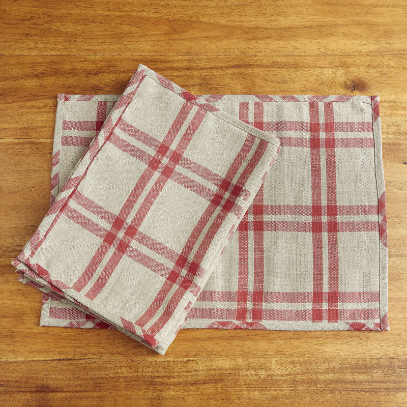 Cotton Rectangle Placemats, Red