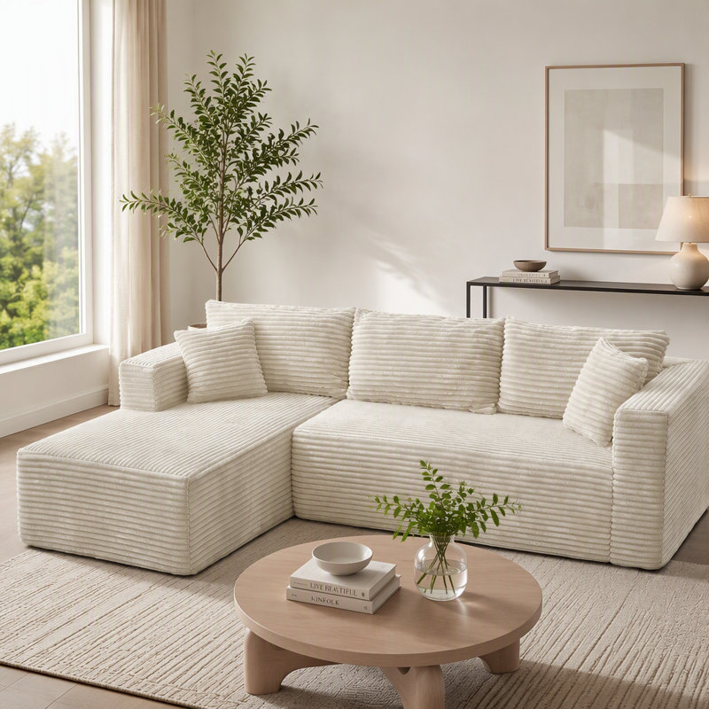 Canapé modulaire de 105 po avec canapé en forme de L et canapé-lit sans dossier de 105 po