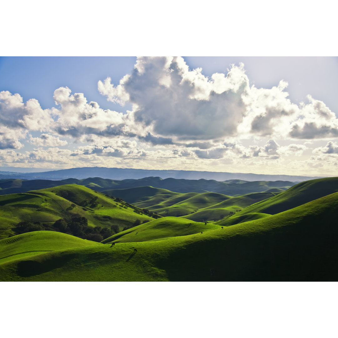 Green Hills And Cloudy Sky View von Toddarbini - Leinwanddrucke auf Wrapped Canvas