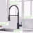 Touchless Kitchen Faucet,Hands Free Automatic Smart Kitchen Faucet Black Smart Kitchen Faucet-121210005